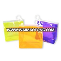 transparent bottom gusset slider ziplock pvc zipper bags with holding loop